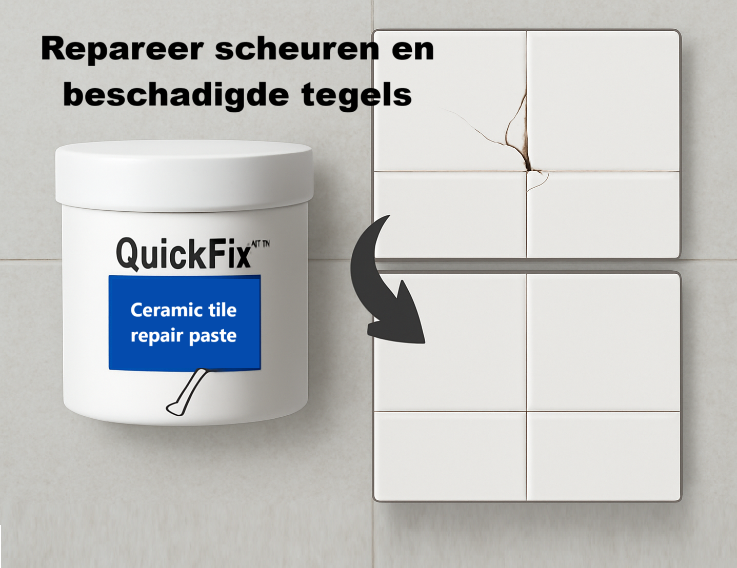 QuickFix™ (set van 2) | Herstel je tegels in een handomdraai!